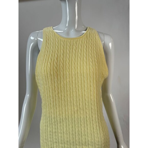 Gap Yellow Cable Knit Tank Top Size Large 97% Cotton Blend Sleeveless Casual Wea - Picture 11 of 16